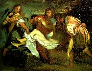 Theodore   Gericault la mise au tombeau d' apres titien oil painting on canvas